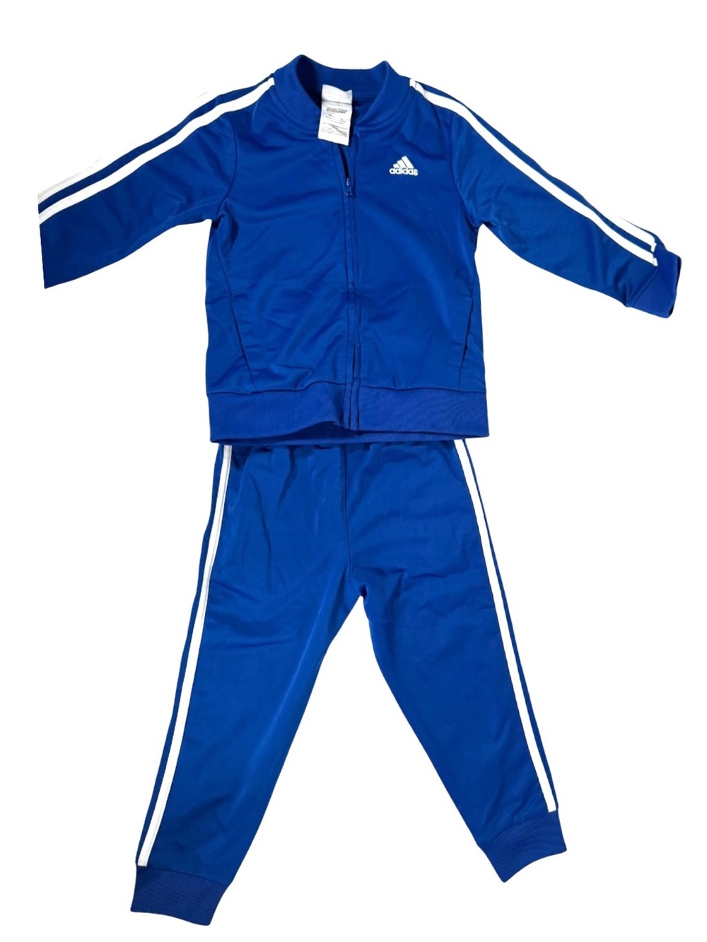 Adidas Toddler Tracksuit Set 4T Blue 2PC Jacket Pants Outfit